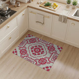 Red Persian Floral Mandala Area Rug