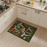 Whimsical Red Mushroom Cluster Area Rug
