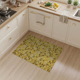 Golden Yellow Cream Magnolia Floral Rug