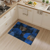 Modern Blue Teal Geometric Abstract Area Rug