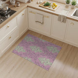 Floral Vintage Pink Damask Floral Vintage Area Rug