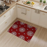 Geometric Modern Red Red Snowflake Pattern Area Rug
