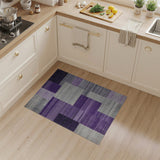 ODIKA Modern Abstract Purple Geometric Washable Area Rug - Low Pile Non-Slip