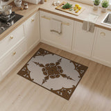 Ornate Brown Floral Persian Medallion Rug