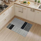 Modern Geometric Black White Grid Rug