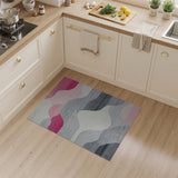 Pink Wavy Pink Abstract Area Rug