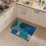 Abstract Blue Teal Organic Shapes Area Rug