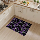 Purple Skulls Bats Pattern Area Rug