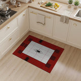 Bold Black Spider Red Geometric Area Rug