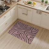 Pink Abstract Wavy Lines Area Rug