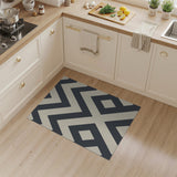 Grey Modern Grey Zigzag Geometric Area Rug