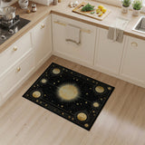 Ornate Gold Celestial Sun Moon Area Rug