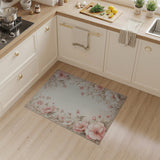 ODIKA Washable Vintage Floral Area Rug - Non-Slip Low Pile & Robot Vacuum Friendly