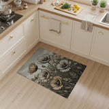Distressed Vintage Beige Poppy Field Rug