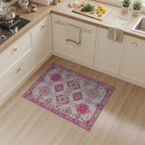 Vibrant Pink Persian Geometric Area Rug