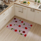 Playful Cherry Print Pink Area Rug