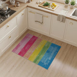 Geometric Modern Multi-color and Patterns Vibrant Rainbow Horizontal Stripe Area Rug