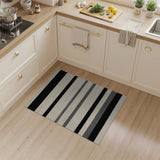 Geometric Modern Bold Black White Striped Area Rug