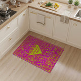 ODIKA Vibrant Pink Yellow Geometric Area Rug