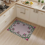 Ornate Pink Floral Vine Area Rug