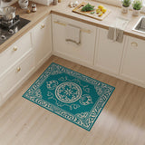 Ornate Teal Medallion Persian Rug