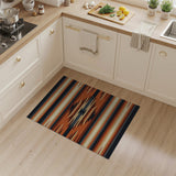 Southwestern Orange Black Stripe Geometric Rug
