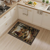 Washable Southwestern Desert Cactus Area Rug - Non-Slip Low Pile