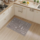 Geometric Modern Beige and Neutral Beige Geometric Maze Area Rug