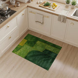 Green Geometric Patchwork Leaf Area Rug