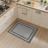 Black and White Modern Black White Striped Border Area Rug
