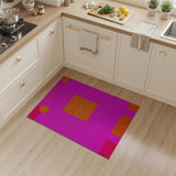 Vibrant Pink Orange Geometric Shag Rug