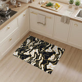 Black Gold Abstract Swirl Area Rug