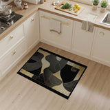 Black Gold Foil Abstract Wave Rug