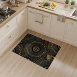 Gold Musical Notes Vinyl Record Area Rug