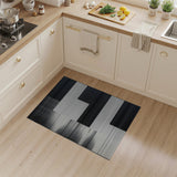 Black White Geometric Halftone Area Rug