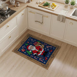 Jolly Santa Claus Candy Cane Christmas Area Rug