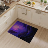 Purple Moonrise Geometric Mountain Rug