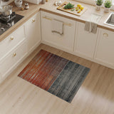 Burnt Orange to Grey Striped Distressed Area Rug