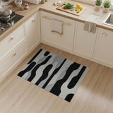 Modern Black White Abstract Area Rug