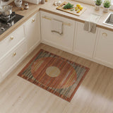 Orange Terracotta Sunburst Geometric Area Rug