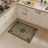 Cream Gold Green Traditional Persian Area Rug
