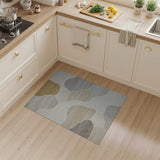Abstract Beige Grey Organic Shapes Area Rug
