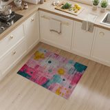 Multi-color and Patterns Vibrant Pink Geometric Abstract Area Rug