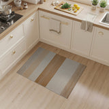 Neutral Beige Horizontal Stripe Area Rug