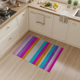 Vibrant Multi-Color Striped Shag Area Rug