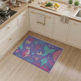 Purple Mermaid Fish Kids Area Rug