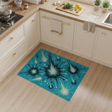 Teal Cosmic Shooting Stars Area Rug