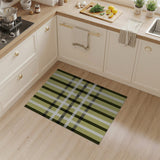 Distressed Khaki Plaid Checkered Area Rug