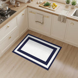 Navy Blue Bordered Area Rug