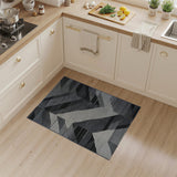 Bold Zigzag Geometric Black White Area Rug